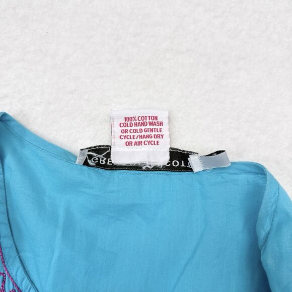 Gretchen Scott Tunic Top Size Small Blue Pink Preppy Vacation Beach Resort - Picture 6 of 9